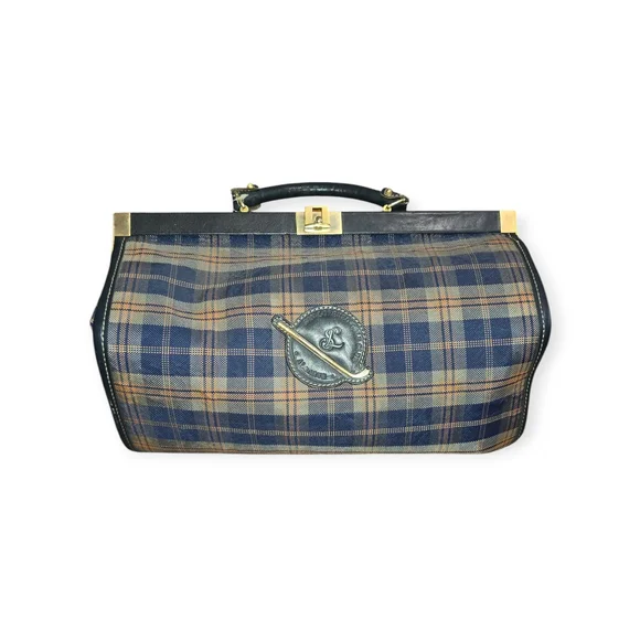 Joseph Louis Plaid Leather Men's Bag - Picture 1 of 6